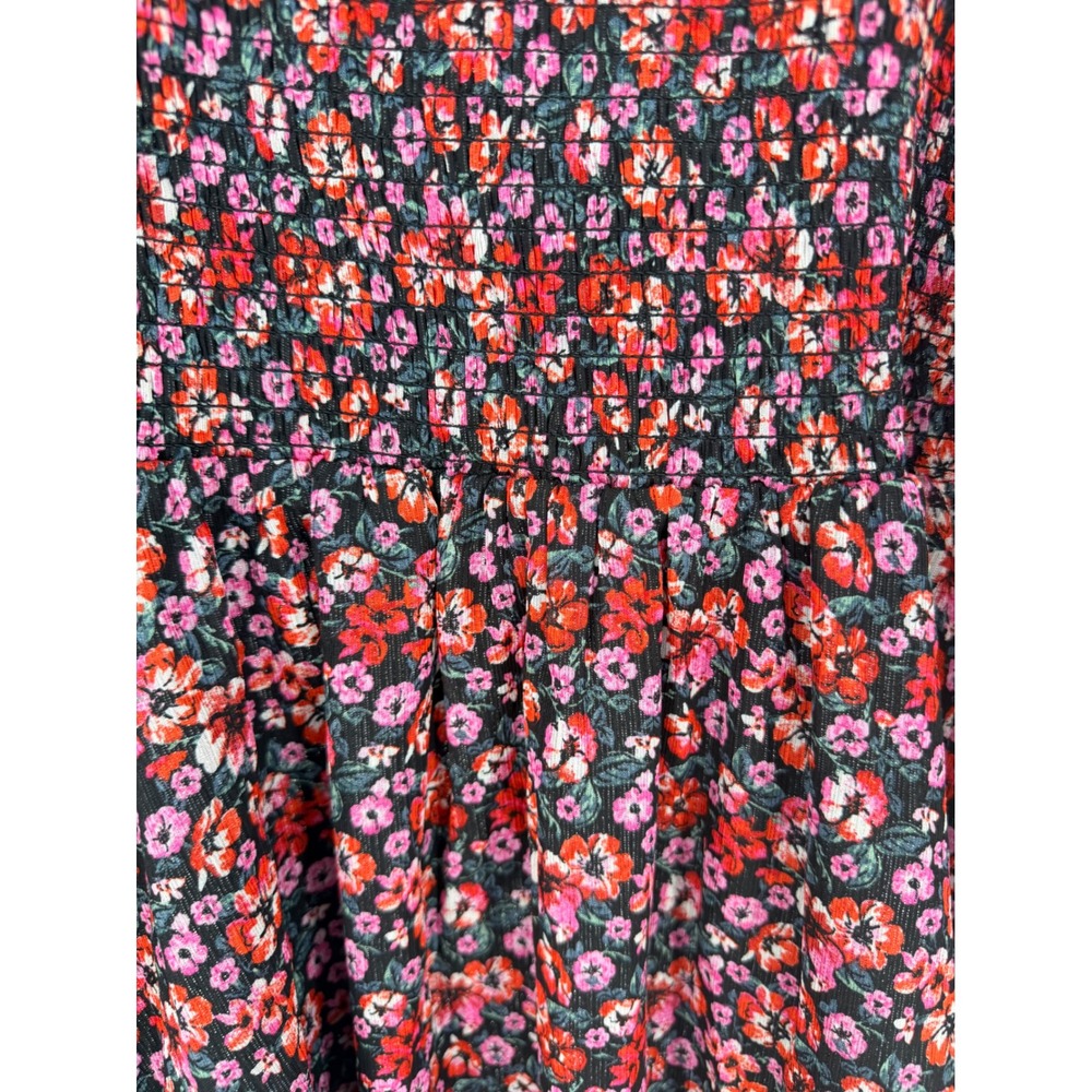Mi Ami Francesca's Floral Smocked Mini Dress M Red Black Cottagecore Coquette - Picture 4 of 9